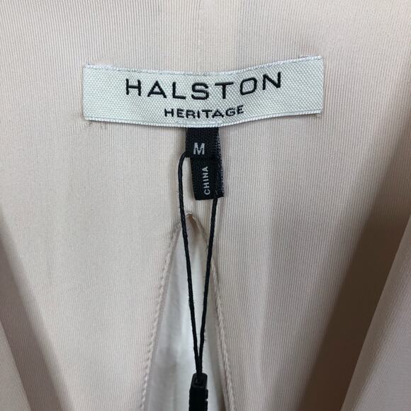 NEW Halston Heritage Wrap Tie Maxi Dress in Oyster Size M - Picture 4 of 8